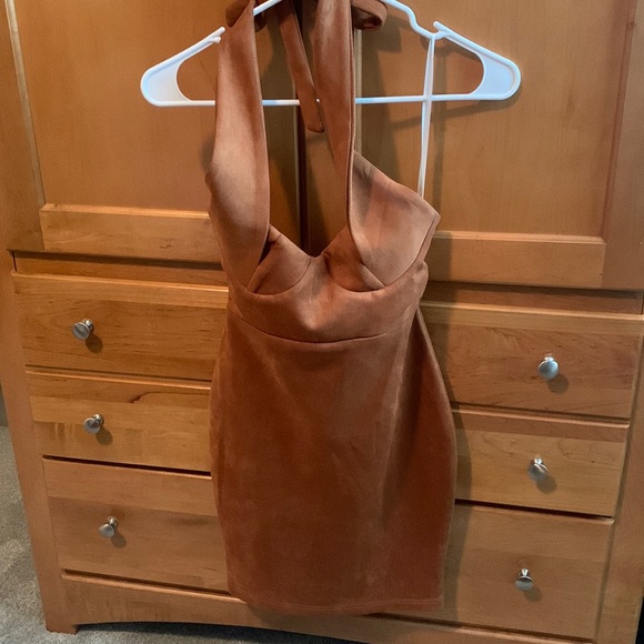 Suede Mini Dress - Picture 1 of 2